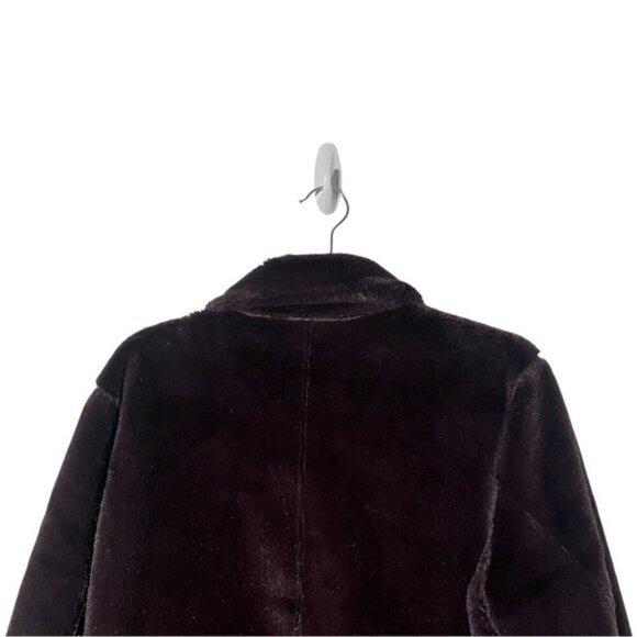 Brandon Thomas Reversible Faux Fur Brown Coat Small - Picture 12 of 15